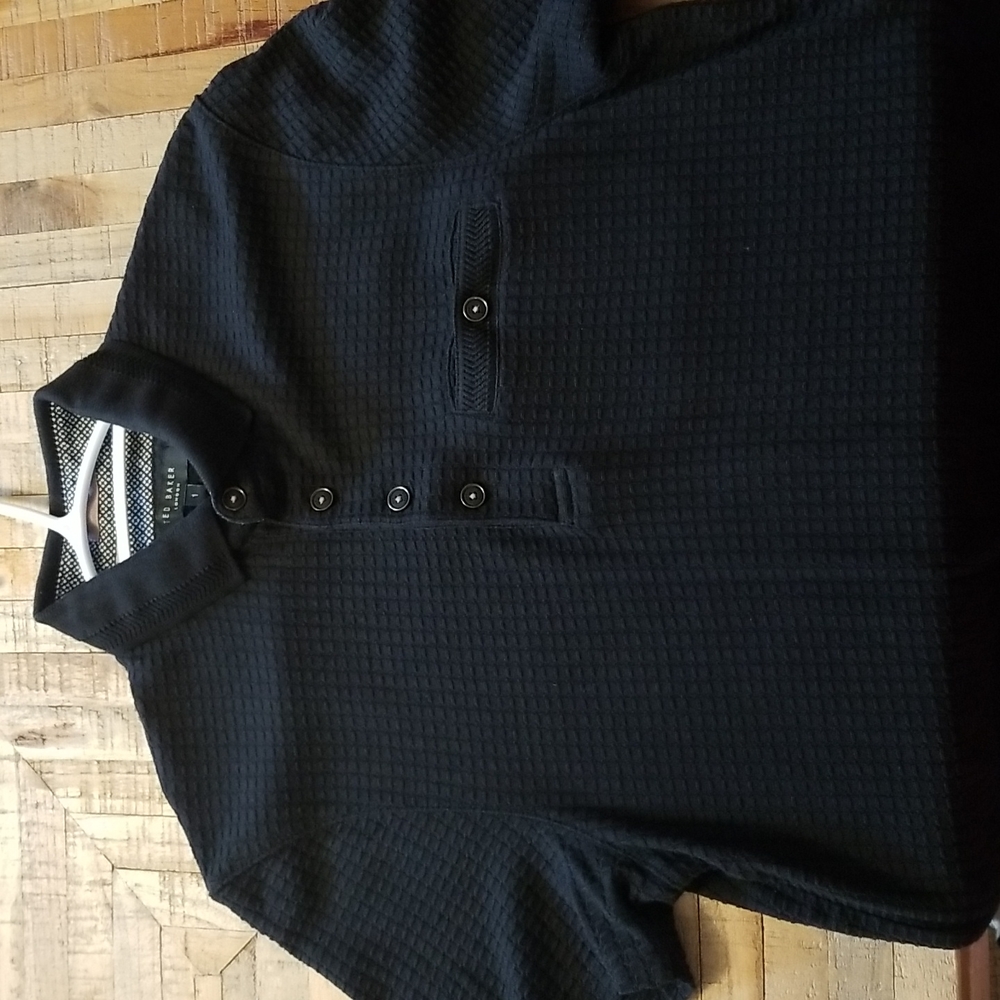 Ted Baker size 1 black textured polo